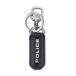 Police Avon Mens Keyring In Leather - Navy Blue